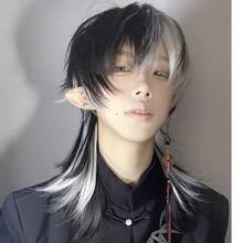 Cosplay Wigs - 狼尾黑白挑染+髮網 - 查看 3