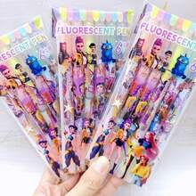 6支双头彩色荧光笔，以K-Pop女团卡通和漫画主题为特色，包括女巫猎人小队、小队和幽灵猎人小队，适合书写、着色、线条绘制、勾勒轮廓、阴影和绘画。 - 彩色 - 查看 5