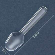 100pcs Transparent Plastic Mini Spoons, Suitable For Desserts, Ice Cream, Jelly, Pudding, Yogurt Tasting, Appetizers, Family Gatherings, Picnics, Restaurants And Kitchens - Transparent - View 10