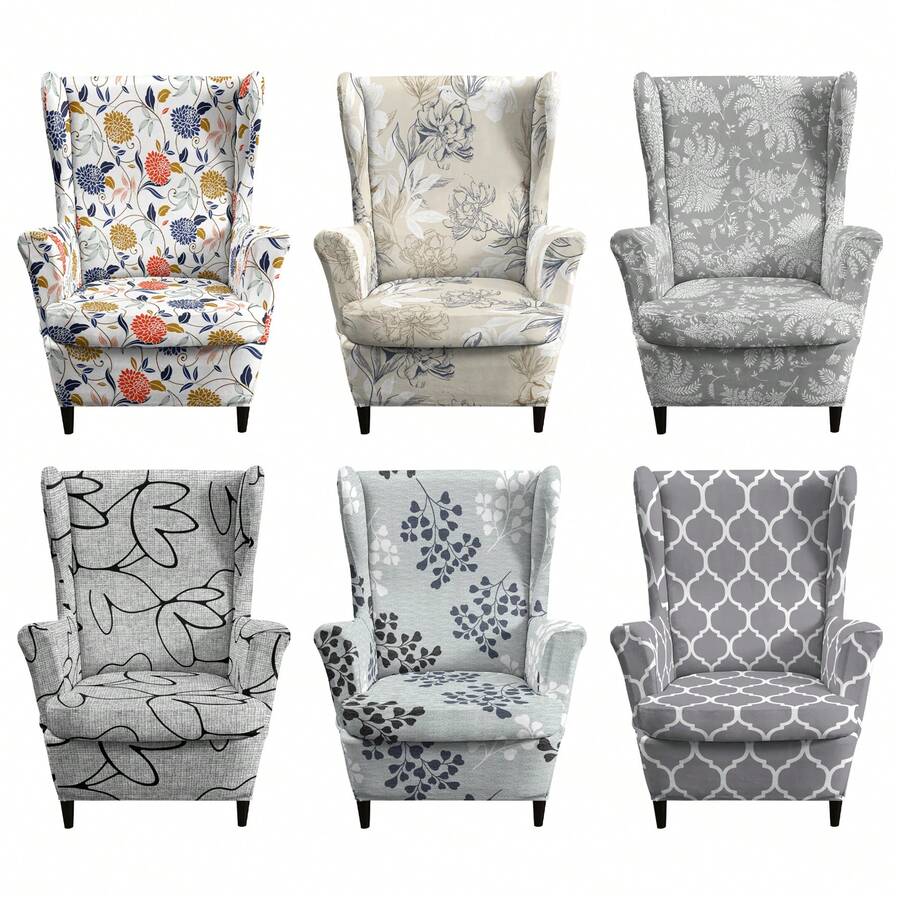 Bộ 2 món bọc ghế in hình hổ co giãn đa năng (1 bọc ghế sofa + 1 bọc đệm ghế) - lá lá - Xem 1