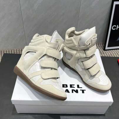 Nowe buty damskie za kostkę z podwyższonym obcasem na rok 2026, niskie, casualowe trampki w pasujących kolorach. Designerskie buty za kostkę dla kobiet na każdą porę roku, casualowe, dopasowane buty sportowe, uniwersalne białe buty z grubą czarną podeszwą. 7-centymetrowy obcas, damskie botki, wysokie modele dla małych rozmiarów.