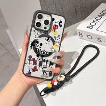This Disney Mickey Mouse Lanyard Phone Case Is Fully Covered In TPU Material, Features Strong Magnetic Closure, Is Shockproof And Lightweight, And Is Compatible With IPhone17/16/11/13/15/15 Plus/15 Pro/15 Pro Max/12/14 Pro Max/11 Pro Max/12 Pro/12 Pro Max/13. This Phone Case Is A Popular Birthday Gift Or Business Gift Choice; It Is Durable, Stain- And Fingerprint Resistant, And Suitable For Both Men And Women. The Set Also Includes A Mickey Mouse Phone Case And A Mickey Mouse Plush Bracelet, Making It A Perfect Gift For Friends And Family. This Stylish Phone Case Is Fun, Lightweight, And Durable. IPhone17 Pro Max Phone Case, Minnie Mouse Phone Case. - Trong sáng - Xem 5