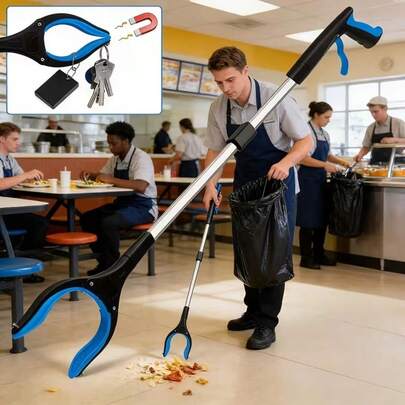 Bộ 5 dụng cụ gắp rác gấp gọn, cán dài 83cm, thiết kế tiện dụng, thích hợp cho việc dọn dẹp sân vườn, phòng ngủ, nhà bếp, hiên nhà, sàn nhà, cấu trúc chắc chắn.
