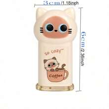 1个随机款式手动削笔器 - 猫/狗造型迷你削笔器，多功能削笔器，新款创意亚克力削笔器，文具礼品，美术用品 - 彩色 - 查看 3