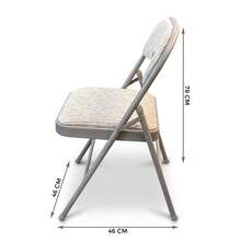 Set Of 4 Deluxe Fabric Padded With Heavy Duty Steel Metal Frame Folding Back Rest Chair For Home Garden Office Computer Desk - Grey - View 10