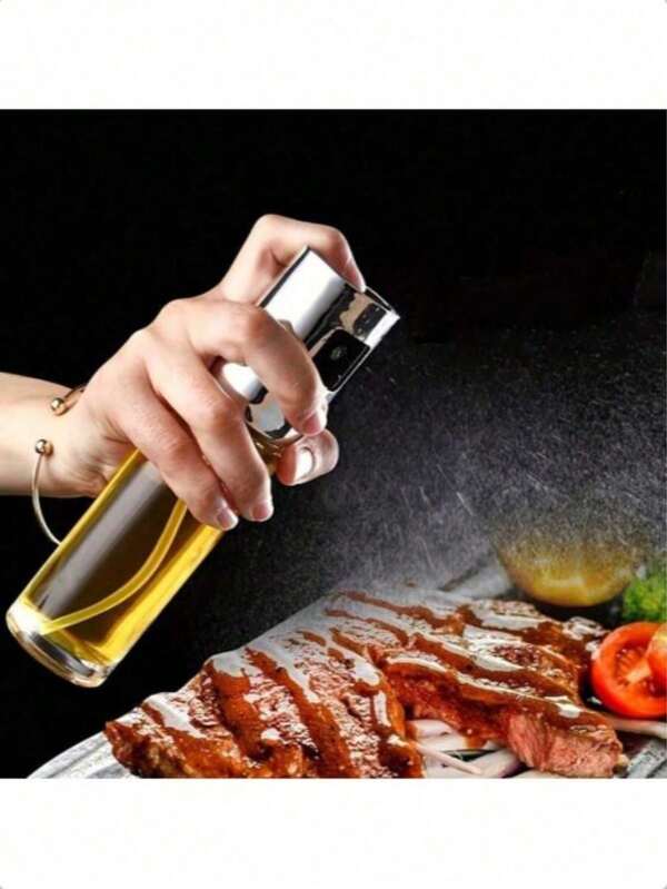 1pc Olive Oil Sprayer, Cooking Oil Bottle, Vinegar Bottle, Air Fryer Oil Sprayer, Suitable For Restaurant, Kitchen Cooking, Frying, Salad, Baking, Grilling, Durable, Easy To Clean, Sturdy, Kitchen Gadget