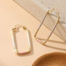 New Classic Fashion Gold Circle Hoop Earrings, Minimalist Round Pendant Earrings, Ideal Wedding Accessory Gift For Women - Gold - View 5