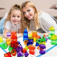 Các hình khối hình học 3D - Đồ chơi toán học trong suốt, đồ chơi phân loại và xếp chồng, thích hợp cho bàn chiếu sáng, đồ chơi giáo dục cho trẻ 3-6 tuổi, lý tưởng cho việc giảng dạy trong lớp học và làm quà tặng. - Nhiều màu - Xem 5