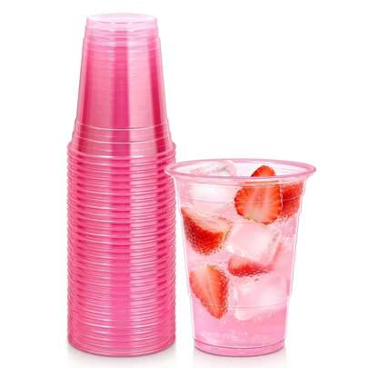 Vasos reutilizables de color rosa, ideales para servir cerveza, jugo y cubitos de hielo, adecuados para bares, reuniones en el hogar, fiestas de cumpleaños, restaurantes y días festivos como el Día de San Valentín, Acción de Gracias, Halloween y Navidad