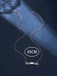 A Pc Delicate Letter Necklace Pendant Set With White Cubic Zirconia-The Perfect Mother's Day Gift For Mom - Letter - View 4