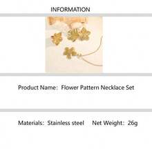4pcs/Set Plumeria Earrings, Ring, Necklace Jewelry Set, Luxury Retro Elegant Necklace Set - Yellow Gold - View 8