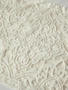 1pc Delicate Embroidery Crafted Double Layer Bed Flag, Tassel Decor, 45cm Wide,Fall Decor,Autumn Decor,Room Decor - Beige - View 7