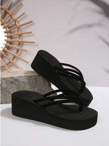 Dép xỏ ngón unisex, dép lê mùa hè, chống trơn trượt và bền chắc, thích hợp cho bãi biển và hoạt động ngoài trời, nhẹ và mềm mại. - màu đen - Xem 13