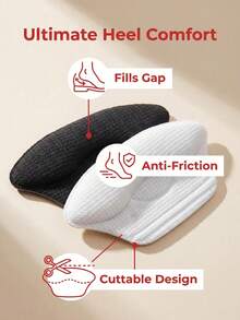 2pcs Minimalist Heel Protector Stickers, Soft Cotton Comfortable Anti-Friction Heel Pads, Suitable For Sports Shoes - Multicolor - View 3