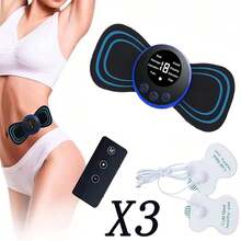 AXH. Masajeador eléctrico de cuello, Estiramiento de cuello por EMS, Parche de masaje de cuello, Estimulador muscular de pulso, Masajeador corporal - Negro - Ver 19