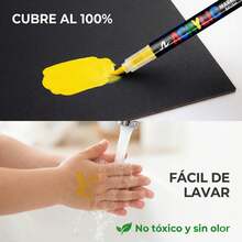 Marcadores Acrílicos de Tinta Directa 48 Colores – Plumones de Punta Pincel Suave, Set de Marcadores para Arte y Dibujo en Múltiples Superficies - 0 - Ver 5