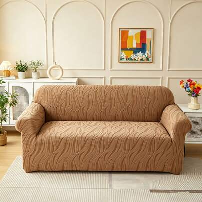Tấm phủ ghế sofa co giãn họa tiết sóng nước 3D tối giản hiện đại, tấm bảo vệ ghế sofa chống trượt đa năng, có thể tháo rời và giặt được, thích hợp cho phòng khách.