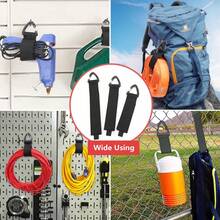 2 Packs,Multifunctional Outdoor Indoor Hanging Hook Strap, Strong Load Bearing Cord Wrap Organizer For Home Garden Garage,Heavy Duty Utility Hanging Straps With Carabiner, Reusable Adjustable Fasten Belt For Garden Hose, Cable, Rope, Equipment Storage, Garage & Home Organization, L240mm/9.45in - 2 Pcs - View 4