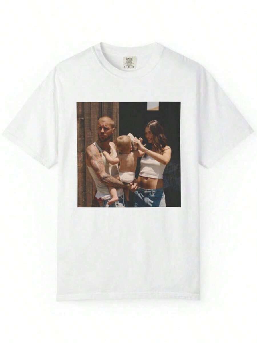 Camiseta de Justin y Hailey Bieber estilo estrella - Blanco 3 - Ver 1
