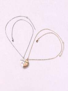 Mom Daughter Pendant Necklace Girl's Stainless Steel Choker Necklace Stylish Family Jewelry Mother's Day Gift For Mom - 淺褐色的 - 查看 5