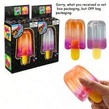 1 Peça Brinquedo Macio e Apertável de Sorvete de Verão, Brinquedo com Textura de Sorvete Colorido, Pode Aliviar o Estresse, Um Bom Auxiliar para Crianças Relaxarem e Brincarem, Adequado para , Trabalhadores de Escritório, Estudantes, Presente Ideal de Férias, Um Presente Perfeito do Dia das Mães para Adultos e Colecionadores de Brinquedos Anti-Estresse. - Multicolorido - Visão 2