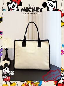 1 Túi vải canvas chính hãng Disney Mickey & Friends, dung tích lớn, túi đeo vai, in hình hoạt hình dễ thương, có thể tái sử dụng, túi xách mua sắm, túi tote thông thường, dành cho nữ/bé gái/học sinh/người hâm mộ/giới trẻ, thích hợp cho trường học, công việc, du lịch, mua sắm, sử dụng hàng ngày. - Nhiều màu - Xem 11