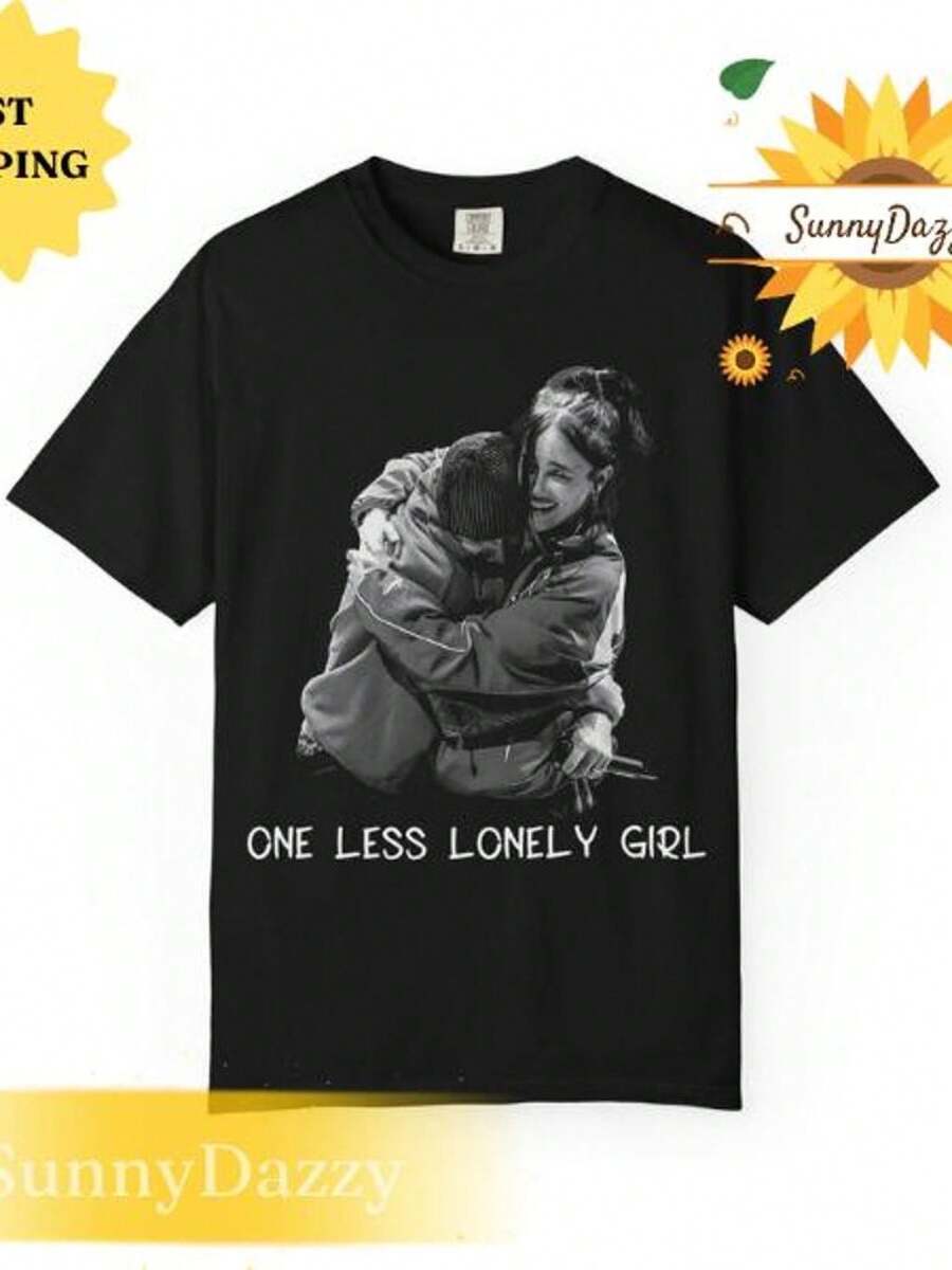 Unisex Billieeilsih Comfort Color  And  Coachella T-Shirt, Baby Bieber, One Less Lonely Girl, Biberchella, Retro Music Shirt Justin Beiber Billie Eilsih  Sabrinacarptener Vspiderman  Katseye - màu đen - Xem 1