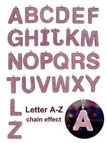 Crystal Diamond Rearview Mirror Hanging Ornament - Letter A-Z Sparkling Pendant, Cute Lucky Charm, Fashionable Car Interior Decor, Suitable For Women - Style a - View 12