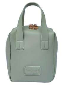 Bolsa de cosméticos de cuero PU impermeable, organizador de maquillaje de gran capacidad para viajes para mujeres - Verde - Ver 4