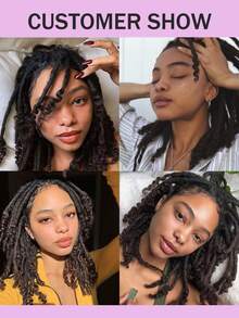 Human Hair 0.6cm Top And 0.4cm Down Width Human Hair Extensions With Curly Ends 10 Sticks Per Pack Full Handmade Permanent Dreadlock Extensions For Men And Women Natural Black Color - Natural Black - View 5