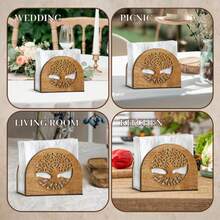 Wooden Tissue Box Holder, Suitable For Decoration In Restaurants, Bars, Hotels, Home Kitchen Countertops - C - View 4
