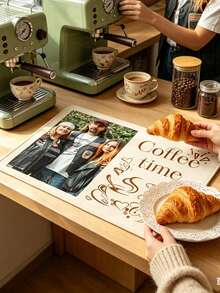 Personalized Coffee Machine Mat, This Custom-Designed Tableware Drip Mat Is Made Of Anti-Slip, Washable Diatomite Material. It Not Only Has A Beautiful Appearance, But Also Features A Coffee-Themed Pattern, And Provides Fully Customizable Design Options. This Mat Has Strong Water Absorption And Fast Drying, Making It An Ideal Choice For Coffee Shops, Kitchen Countertops, And Coffee Stations. - Multicolor - View 4