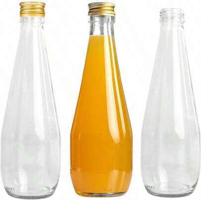 Glass Bottle 300ml Storage With Cap 30cl Juice Liqueur Liquid Home Brewing 0.3L Clear Twist Off Airtight Reusable Gin Vinegar (8)