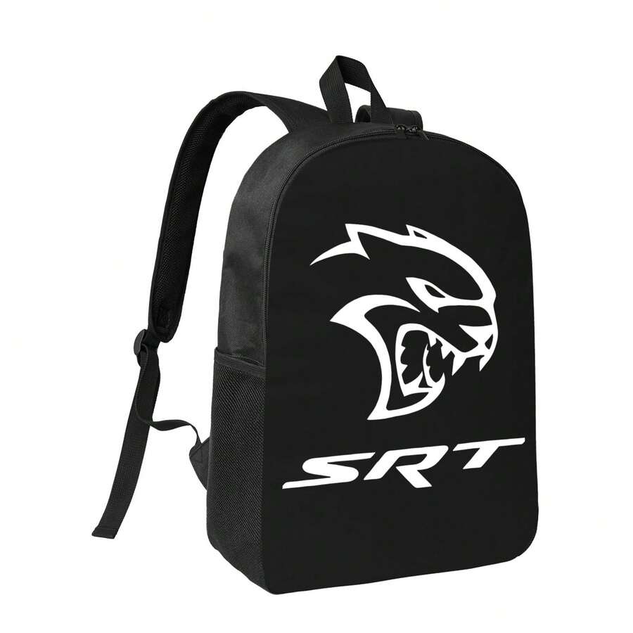 SRT Hellcat Cat Vibrant Printed Polyester Backpack - Sturdy Construction For Everyday Adventures - A - View 1