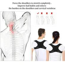 Comfortable Breathable Posture Corrector - Adjustable Corrector - Seamless Back, Spine, Neck And Shoulder Support - Suitable For Daily Wear - Clavicle Stabilization - Promotes Healthy Posture, Prevents Hunchback - Unisex Training Vest - Black - View 5