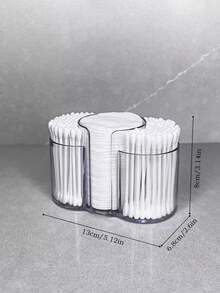 3-In-1 Q-Tip Holder For Bathroom – Premium Vanity Organizer Canister With Dustproof Lid For Swabs, Balls And Pads, Countertop Storage Container - Multicolor - View 18
