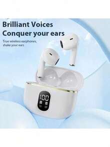 Auriculares inalámbricos verdaderos con sonido estéreo Hi-Fi, cancelación de ruido Bluetooth, pantalla de energía, auriculares para todos los teléfonos inteligentes - Ver 2