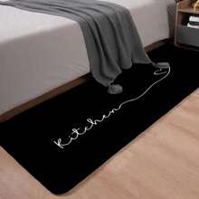 1/2/3pcs Modern Welcome & Kitchen Mat With Heart Design - White On Black Mat Suitable For Front Door, Bathroom, Kitchen - Machine Washable Low-Maintenance Housewarming Gift For Women () - Multicolor - View 7
