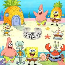 SpongeBob SquarePants 1 Set Cartoon Couple Rings, Cartoon Animation Peripherals, Movie Jewelry Accessories Toys Birthday Gift, Couple Commemorative Gift, Perfect Decorative Gift, Suitable For Daily Outfit Decoration, Fan Series, Holiday Party Decoration, Anniversary, Holiday Party Gift (Random Style) - Multicolor - View 3