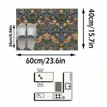 1 pieza Felpudo con patrón floral bohemio, alfombra de área suave para baño, cocina, entrada, pasillo, dormitorio, sala de estar, adecuada para todas las estaciones, lavable a máquina, elegante decoración del hogar - P1 - Ver 10
