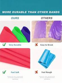 12 piezas de bandas de resistencia de yoga de TPE, de colores aleatorios, bandas elásticas, equipo de estiramiento portátil, adecuado para fitness, yoga, pilates, rehabilitación, entrenamiento de fuerza, moldeado corporal y mejora de la flexibilidad. - Color aleatorio - Ver 5