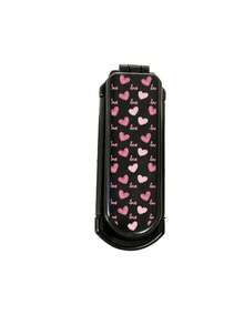 This 2-In-1 Folding Comb With Mirror And Massage Function, Printed With Cute Star, Heart, Sunflower And Colorful Flower Patterns. Portable And Lightweight, Perfect For Daily Commute, Business Trip, Travel, Outdoor Activities, Dating And Student Dorm Use, A Convenient And Practical Hair Styling Tool. - Black - View 15
