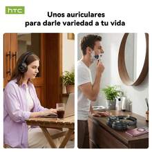 HTC HP09 2026 سماعة رأس جديدة تماماً فوق الأذن مع عمر بطارية لمدة 63 ساعة، مقاومة للماء بمعيار IPX5، ووظيفة ترجمة متاحة عبر تطبيق قابل للتنزيل (حوالي 150 لغة). كما تتميز بتطبيق مخصص لضبط وظائف السماعة وتوفر جودة صوت عالية الدقة! - مشاهدة 8
