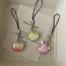 6pcs Delicate Sparkling Wing Star Resin Pendant Phone Lanyard, Cute Phone Charm, Soft Girl Phone Accessory, Suitable For Phone, Camera, Backpack, Gift For Girlfriend, Couple - Multicolor - View 6