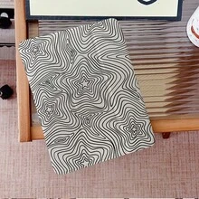 1 件装抽象线条星形印花平板电脑保护套，带笔槽、多角度磁吸支架和自动休眠/唤醒功能，兼容 iPad Pro/Air、三星、小米 Pad 5/6/7、华为 MatePad 和荣耀平板电脑。 - 彩色 - 查看 3