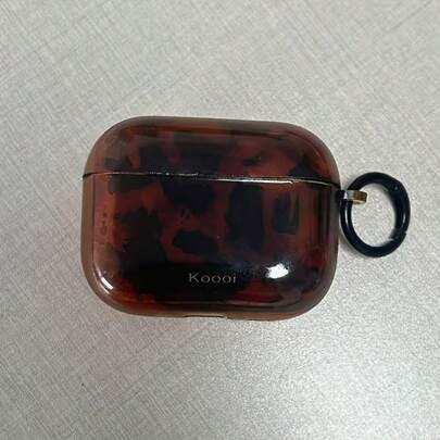 1pc Minimalist Tortoiseshell Texture Portable Earphone Case