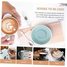Ceramic Milk Jug Pull Flower Cup Coffee Syrup Espresso Frothing Pitcher Cream Pitcher Table Sauce Dispenser Steaming Cup Creamer Carafes Cow Ceramics Small Coffee - Default - View 4