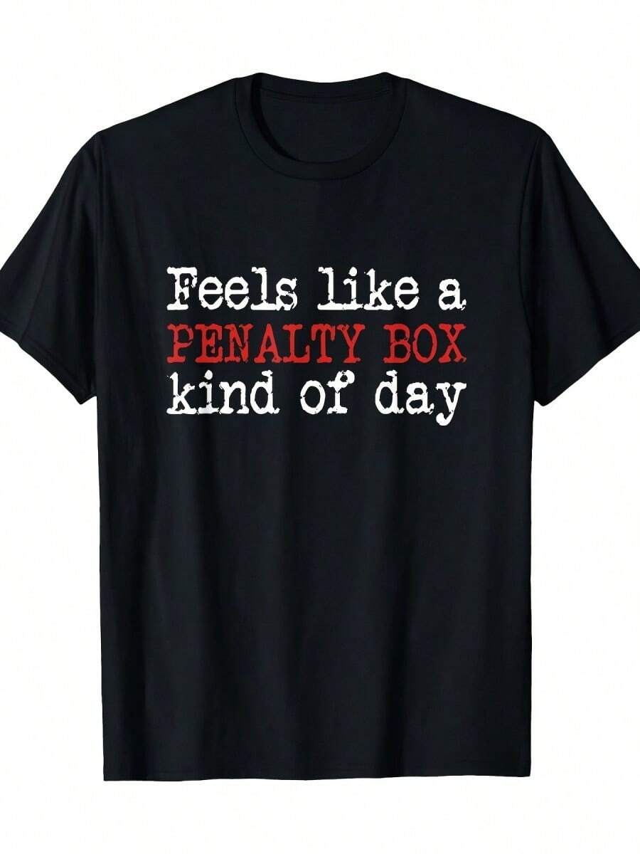 Fun Hockey - A Day That Feels Like A Penalty Area - Hockey Sports Cotton Comfortable Casual Breathable T-Shirt 180g - Black - View 1