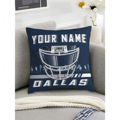 Custom Dallas Football Personalized Photo Text Pillow Case Soft Comfortable Cushion Covers Perfect Birthday Gifts Family Daily Wedding Graduation Souvenir Bed Bedroom Living Room Office Christmas Halloween Valentine's Day Thanksgiving Decoration