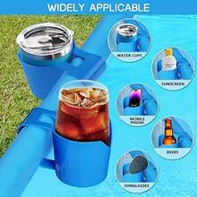 4/2/1 Set Detachable Pool Cup Holder, Hanging Drink Holder For In-Ground Pool Without Drilling, Sturdy Bottle, Beer, Phone Cup Rack, Multifunctional Outdoor Patio And Pool Accessory - A - View 4